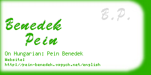 benedek pein business card